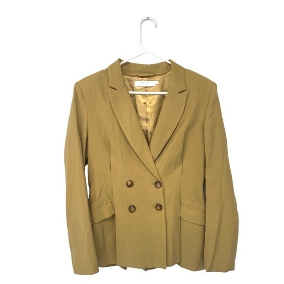 NWOT ASTR The Label | Fitted Pleat Blazer Vintage Gold S - Picture 3 of 7